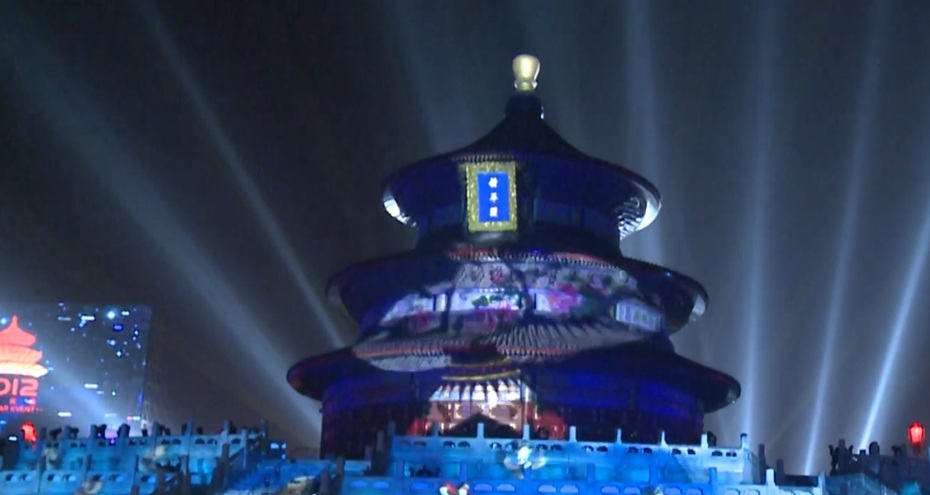 北京天坛楼体投影制作案例